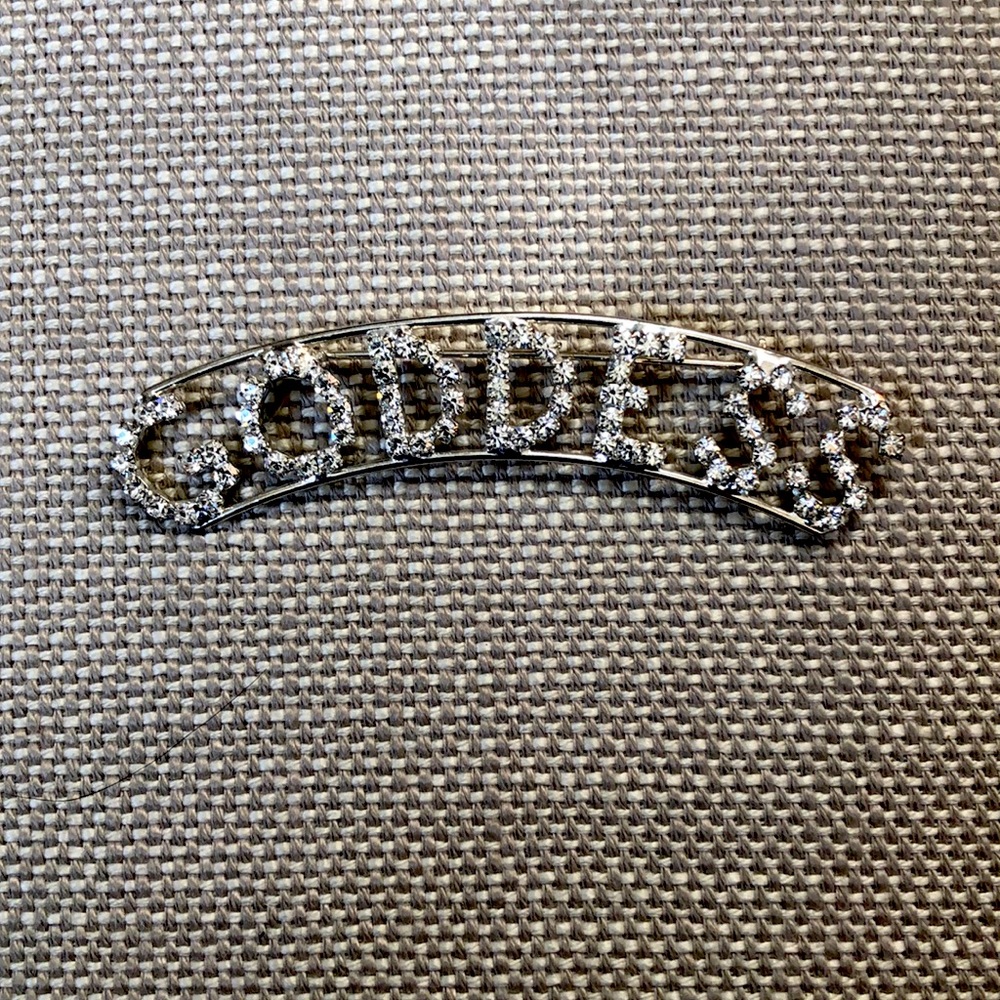 Goddess Rhinestone and Silver Color Pin Brooch